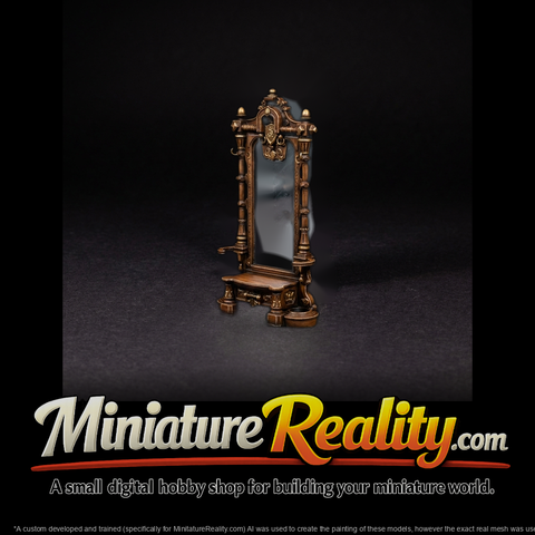 Ornate Victorian Hall Stand Mirror — Dollhouse