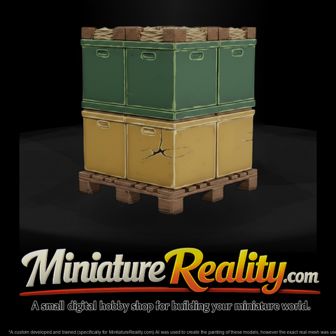 Matte Shaded Palletized Shipping Crate 3D Model 1X