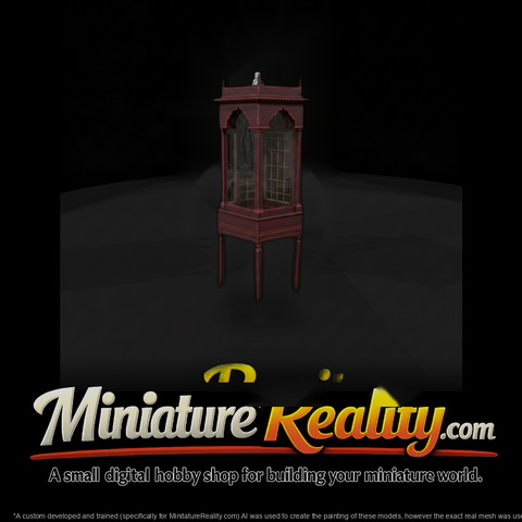 Neoclassical Tall Curio Display Cabinet 3D Model B