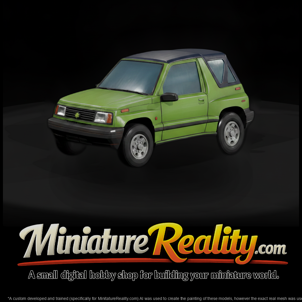 Flat Shaded Vintage 2 Door Compact Suv 3D Model 2C