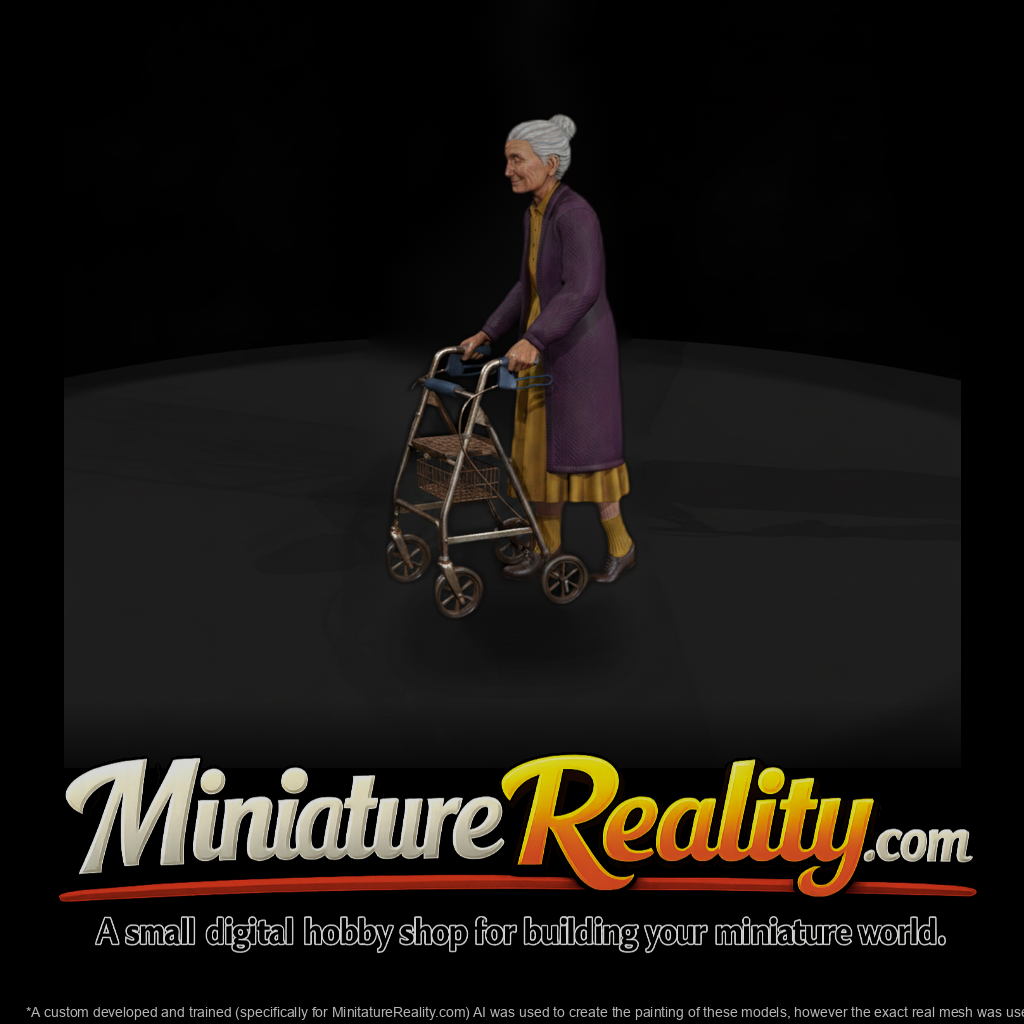 Elderly Woman with Wheeled Walker