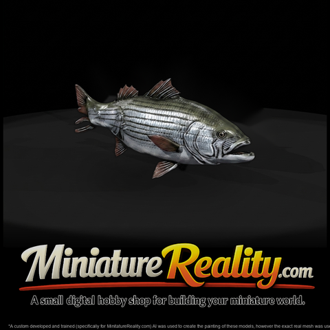 Stylized Striped Bass Fish Prop