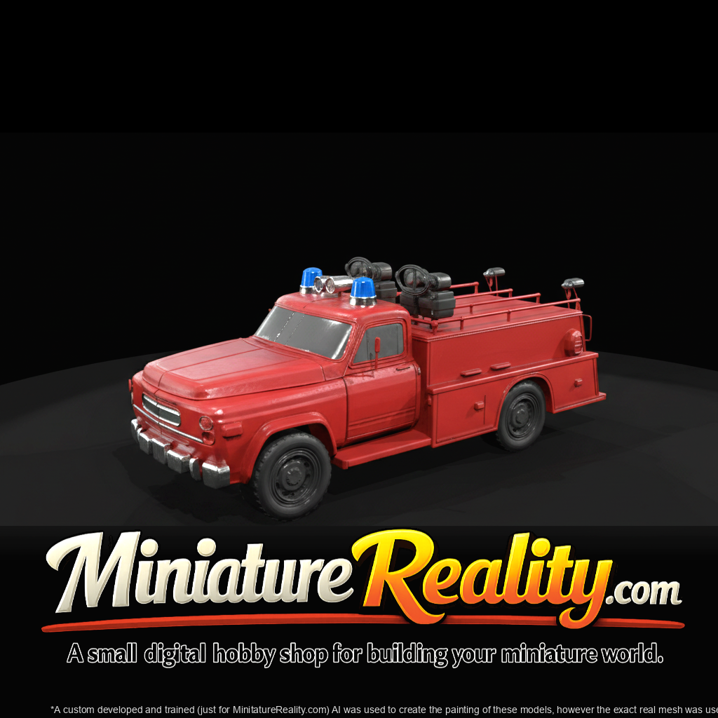 Boston Fire Department Truck 2 miniature, three-quarter view