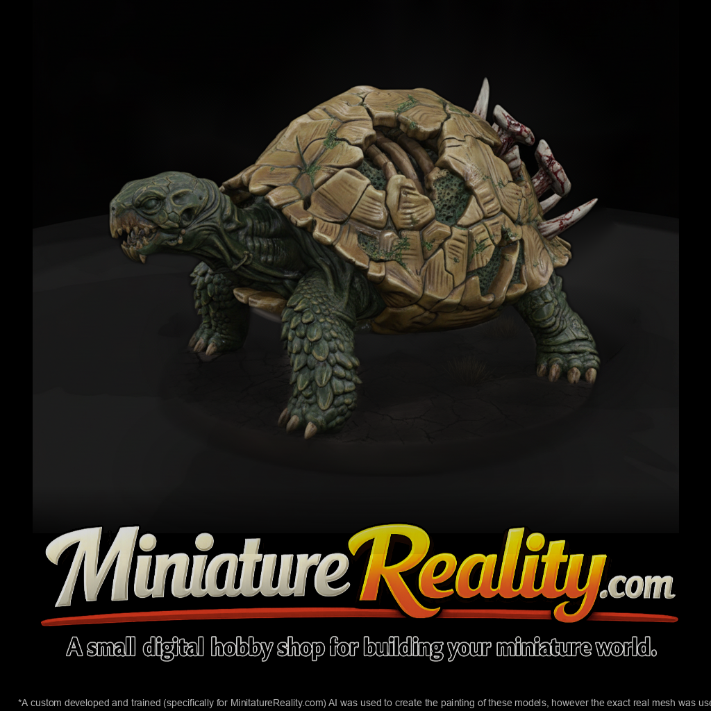 Bone-Plate Tomb Tortoise miniature, three-quarter view