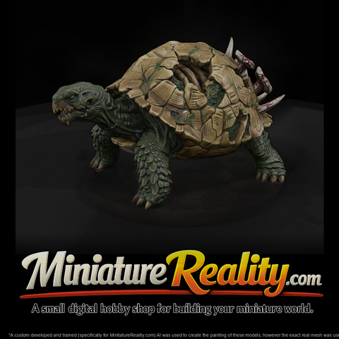 Bone-Plate Tomb Tortoise miniature, three-quarter view