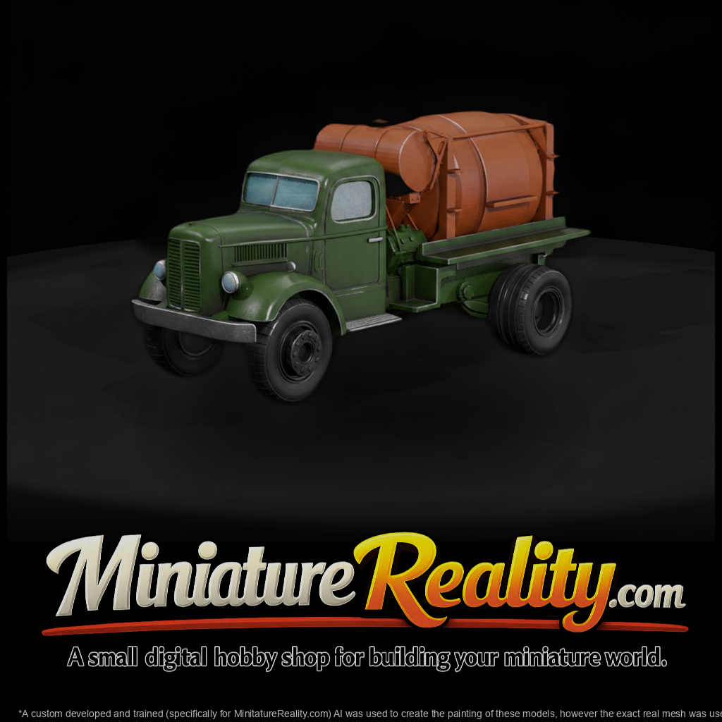 Matte Low Poly Vintage Cement Mixer Truck Svjmtnis