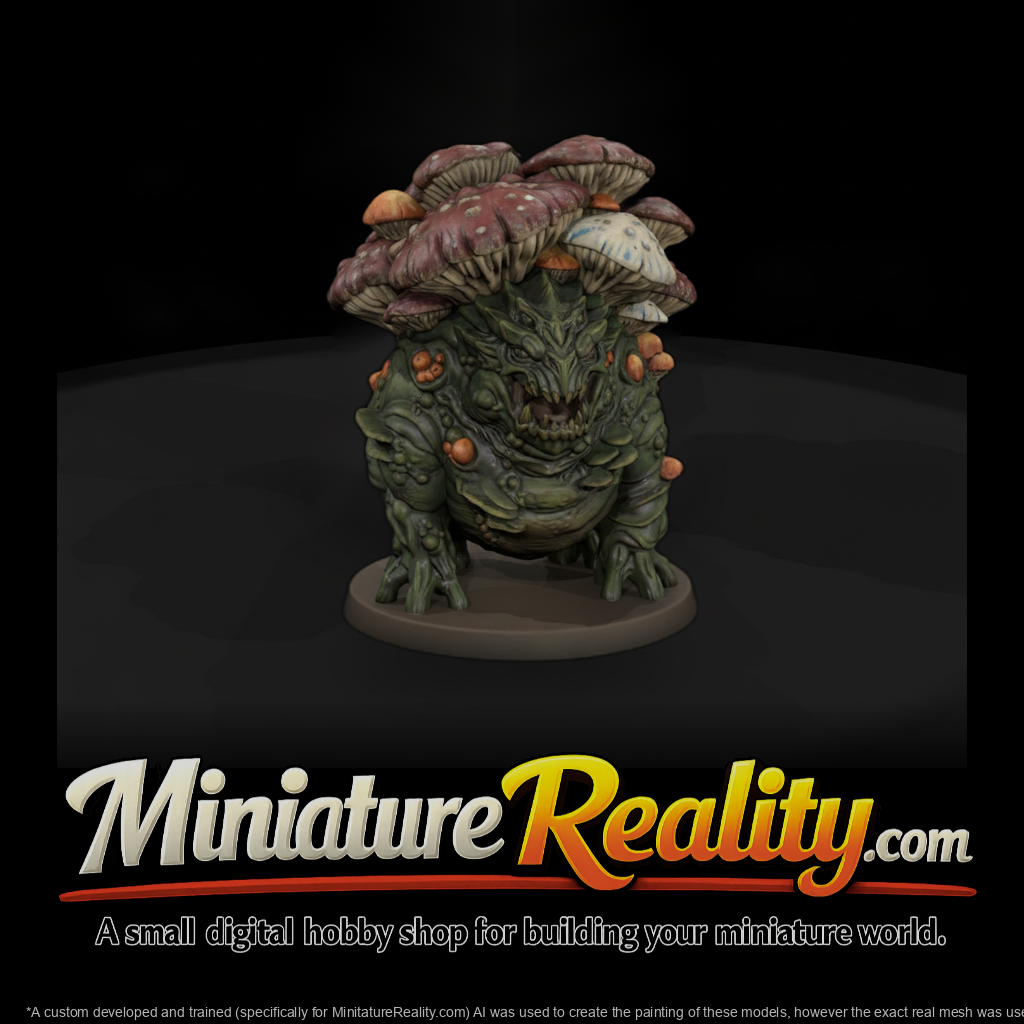 Spore Cap Fungal Beast miniature, three-quarter view