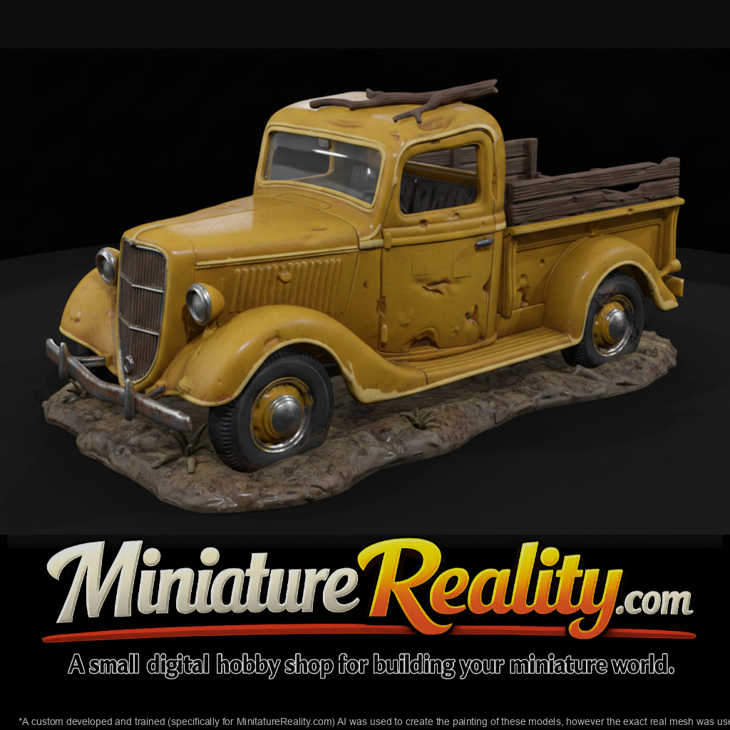 Weathered 1930s Yellow Farm Pickup