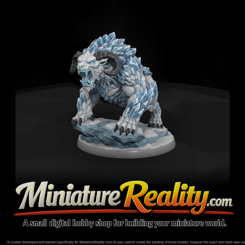 Crystal Frost Snow Beast miniature, three-quarter view