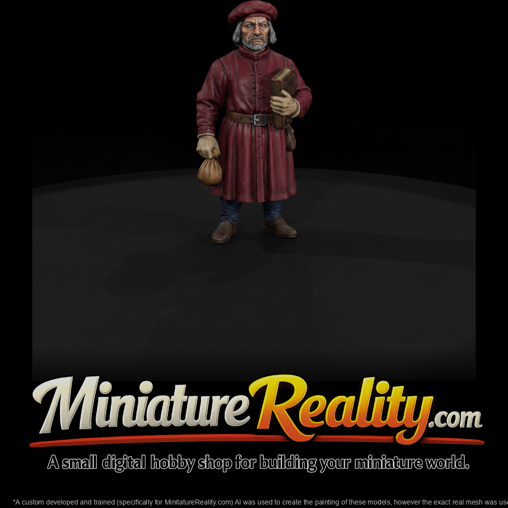 Venetian Merchant Figure, three-quarter view