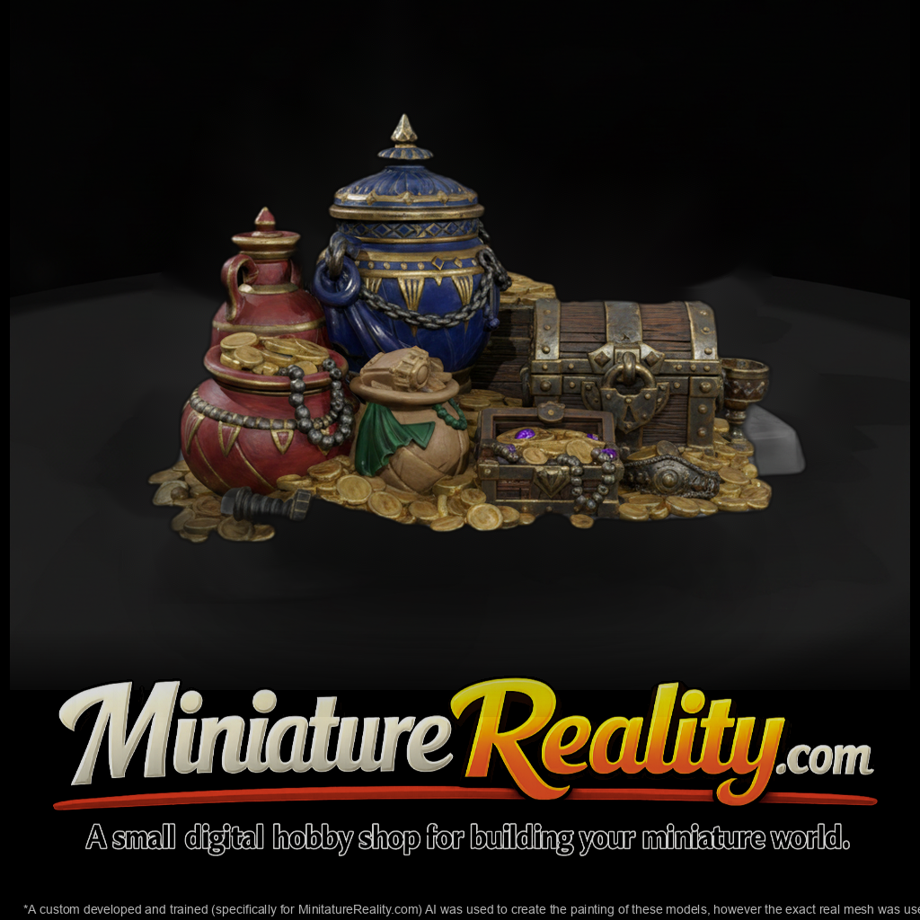 Treasure Hoard with Urns and Chest