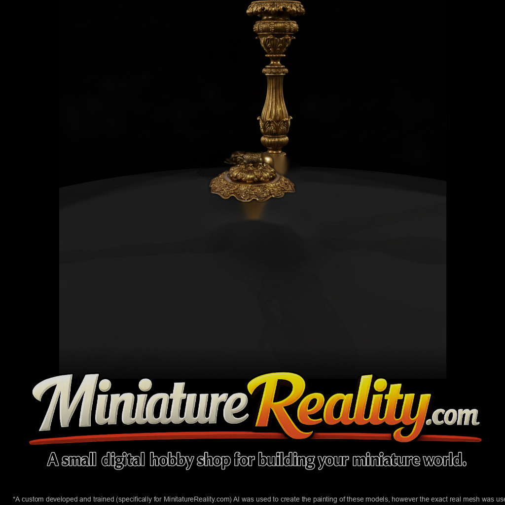 Ornate Baroque Elephant Pedestal Candle Stand 3D M
