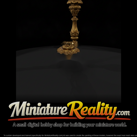 Ornate Baroque Elephant Pedestal Candle Stand 3D M