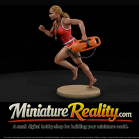 Beach Lifeguard Running with Rescue Tube — thumbnail 1