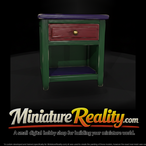 Rustic Painted Bedside Nightstand
