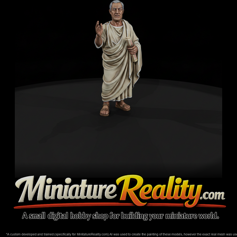 Roman Senator Figure, three-quarter view