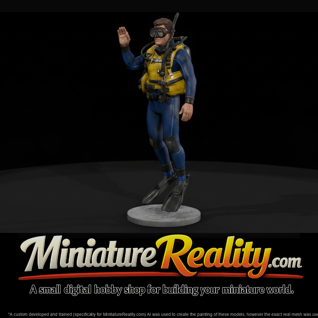 Scuba Diver with Tank and Fins