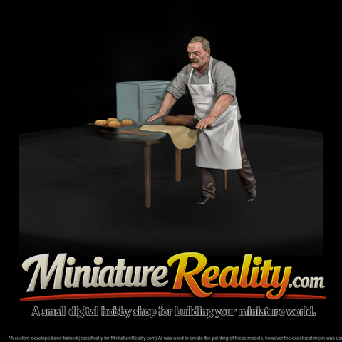 Baker Rolling Dough at Work Table