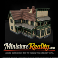 Victorian Farmhouse — Two-Story House with Wraparound Porch miniature, three-quarter view — thumbnail 2