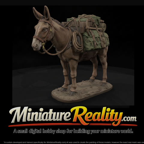 Loaded Army Pack Mule