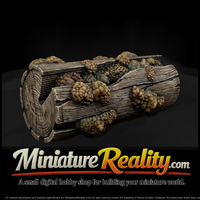Fungus-Covered Split Log - Terrain Piece miniature, three-quarter view — thumbnail 2
