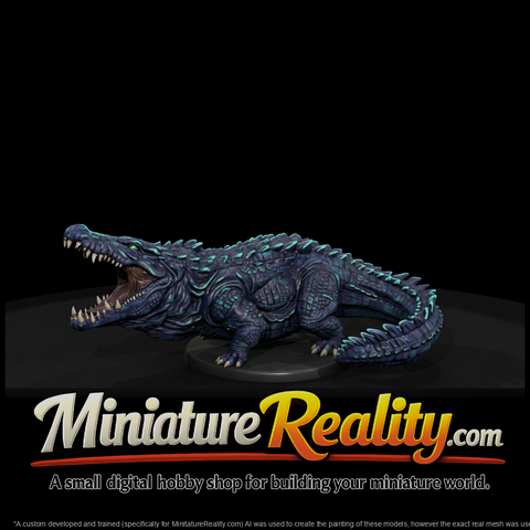 Abyssal Gulper Crocodile Monster miniature, three-quarter view