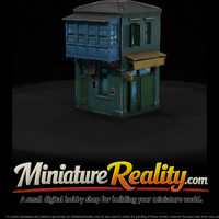 Teal Corner Building Bay Window miniature, three-quarter view — thumbnail 1