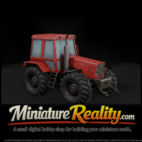 Red Heavy Duty Tractor miniature, three-quarter view — thumbnail 1