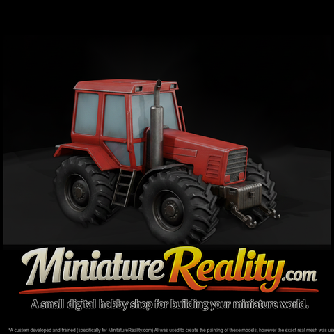 Red Heavy Duty Tractor miniature, three-quarter view