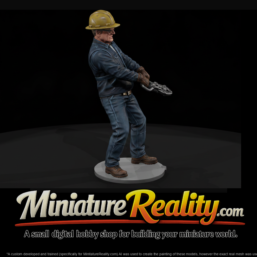 Railroad Track Worker with Rail Tongs