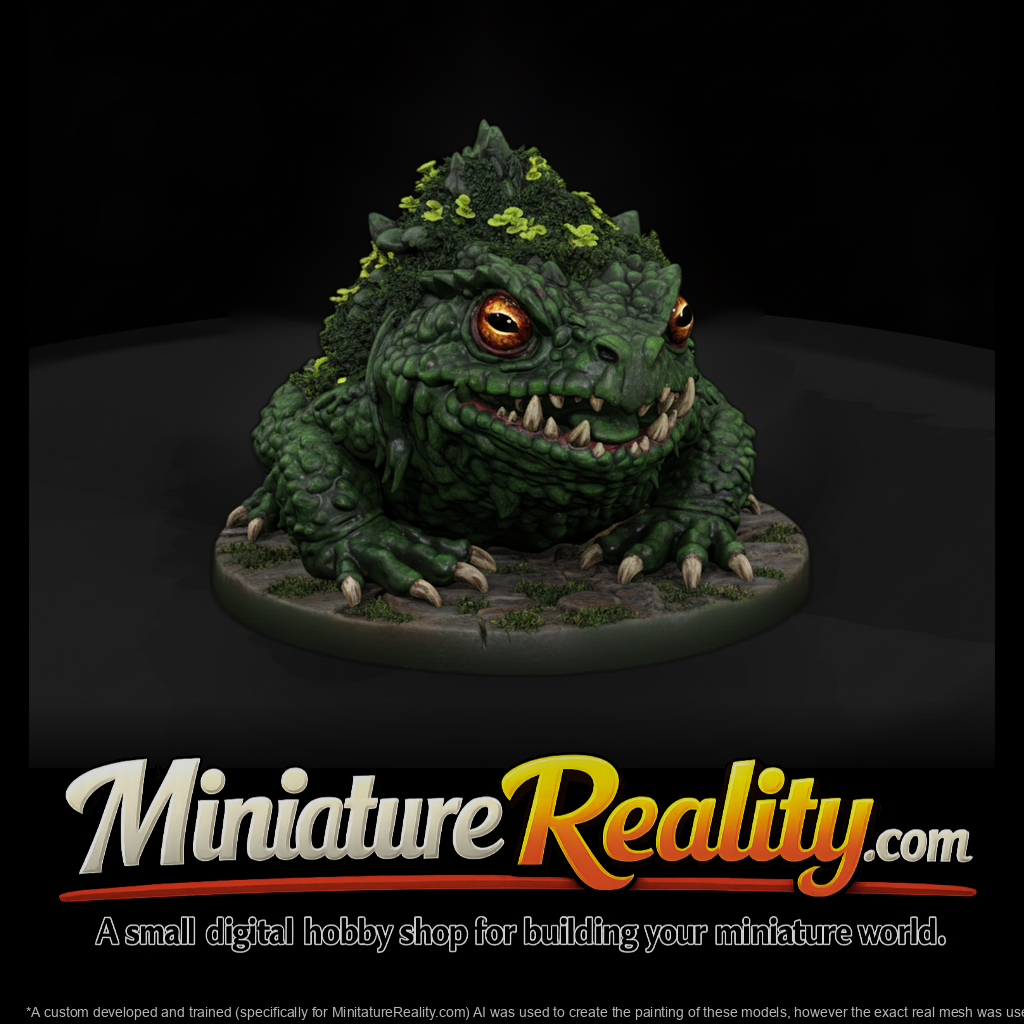 Moss Backed Toad Beast miniature, three-quarter view