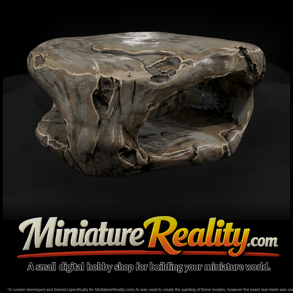 Realistic Weathered Hollow Rock Cave 3D Model Lyoo