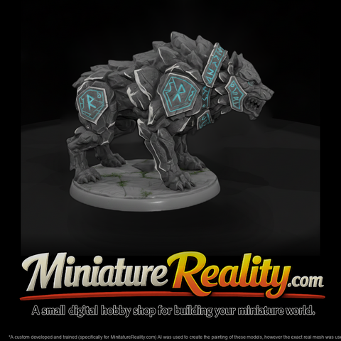 Rune-Carved Stone Sentinel Hound