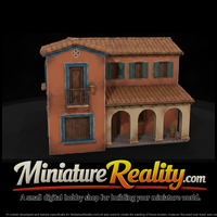 Spanish Style House miniature, three-quarter view — thumbnail 1