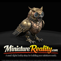 Nightmare Clockwork Owl miniature, three-quarter view — thumbnail 3