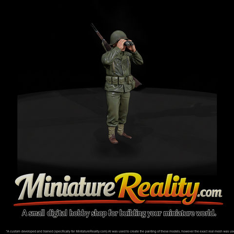 WWII US Army Rifleman with Binoculars