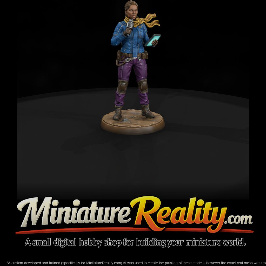 Field Reporter with Microphone miniature, three-quarter view