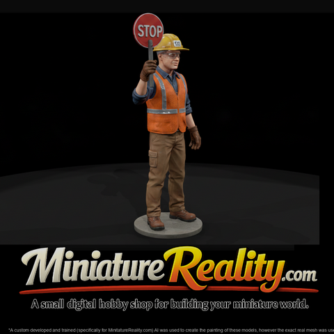 Railroad Track Flagger with Stop Paddle