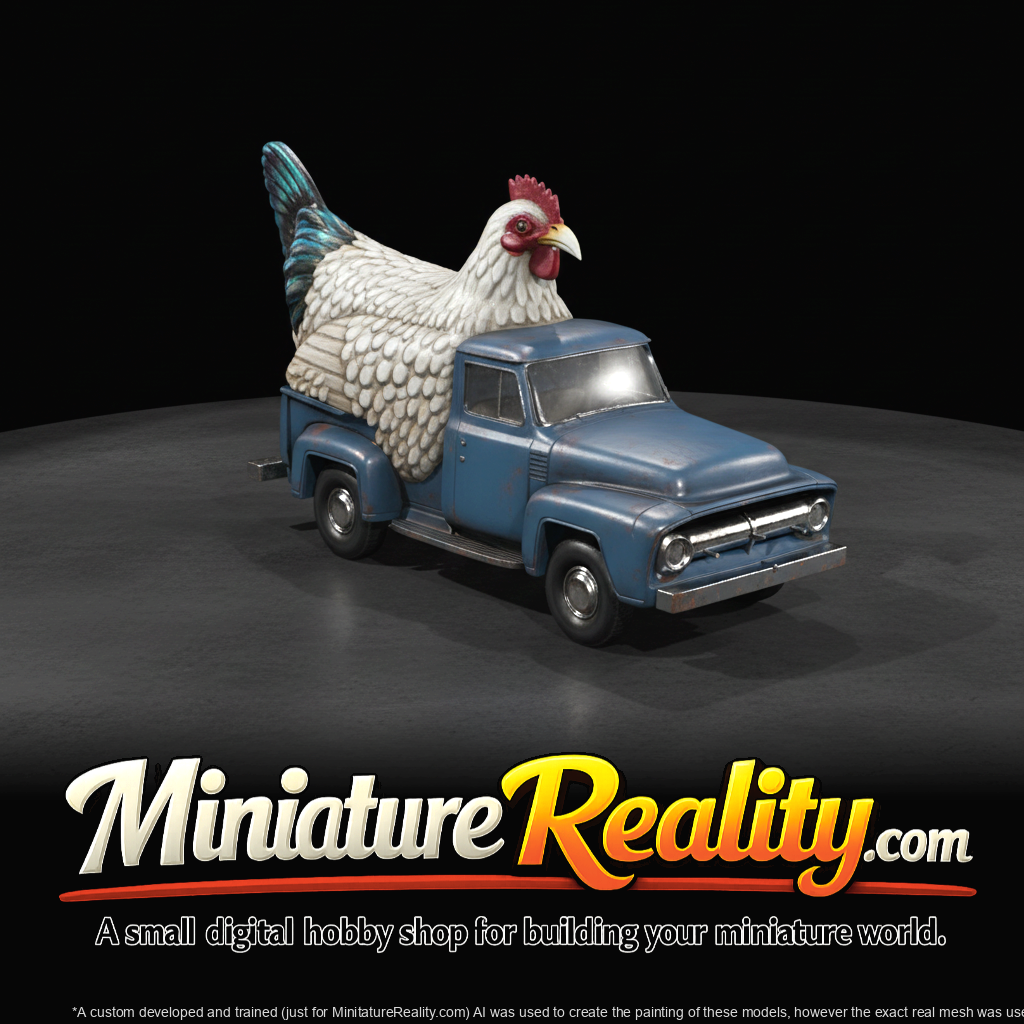 Chicken Dinner Truck — 1950s Pickup Style miniature, three-quarter view