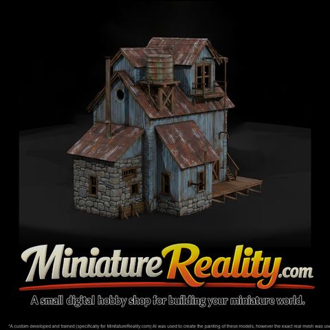 Model Industrial Building, three-quarter view