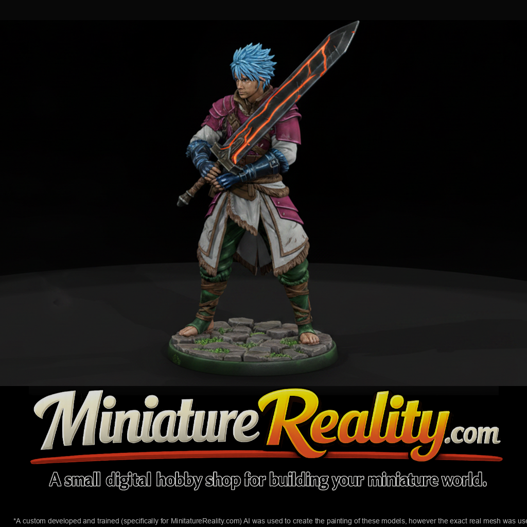 Anime Swordsman with Glowing Greatsword