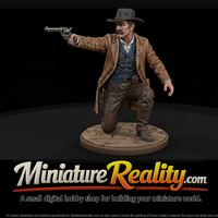 Old West Lawman Kneeling with Revolver — thumbnail 1