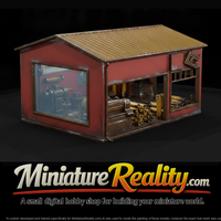 Small Red Machine Shop with Pipe Stock — thumbnail 1