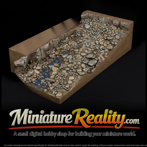 Low-Poly Gravel Riverbed Terrain Tile