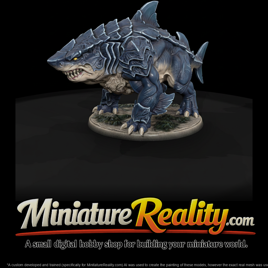 Riptide Shark Beast miniature, three-quarter view