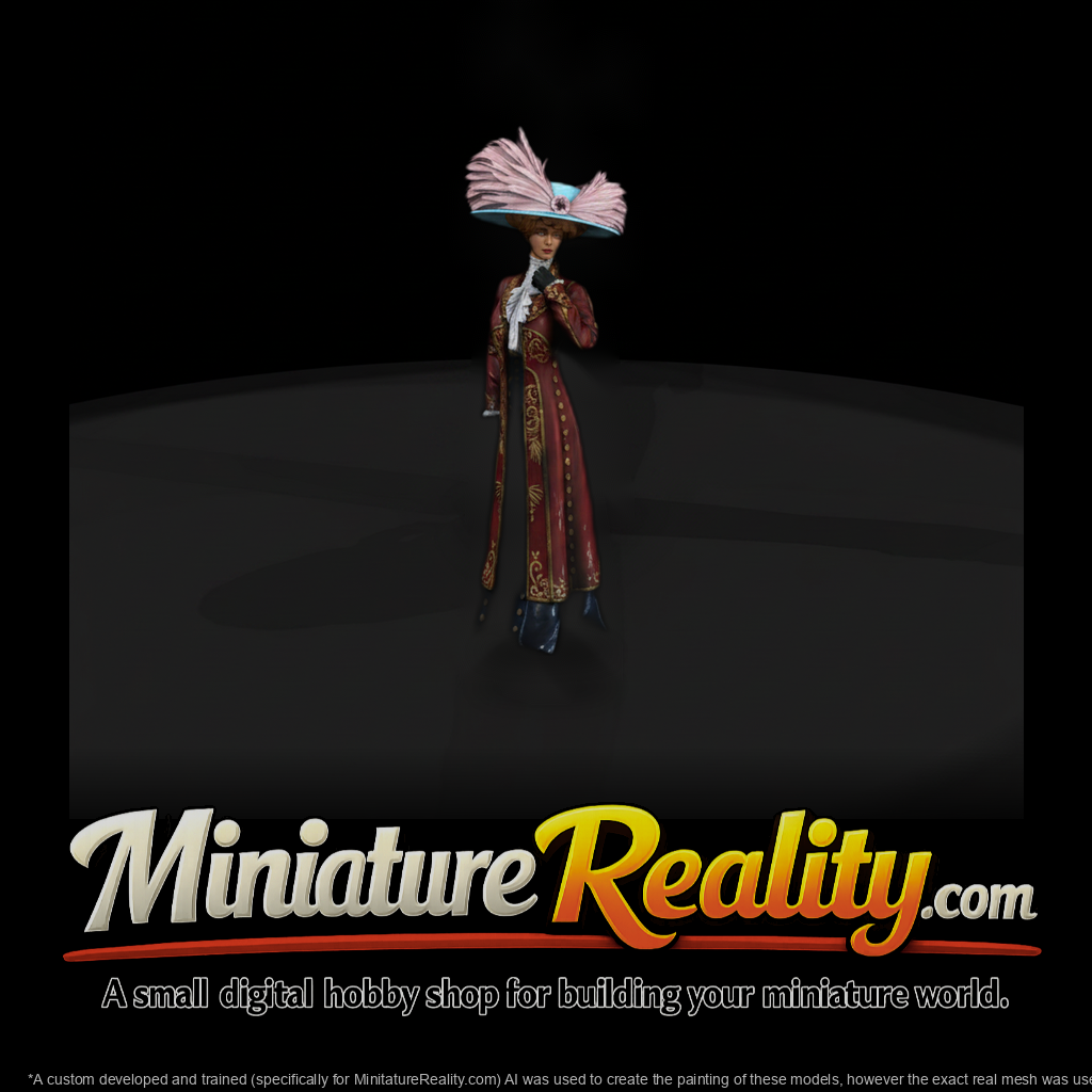 Belle Epoque Lady with Feathered Hat