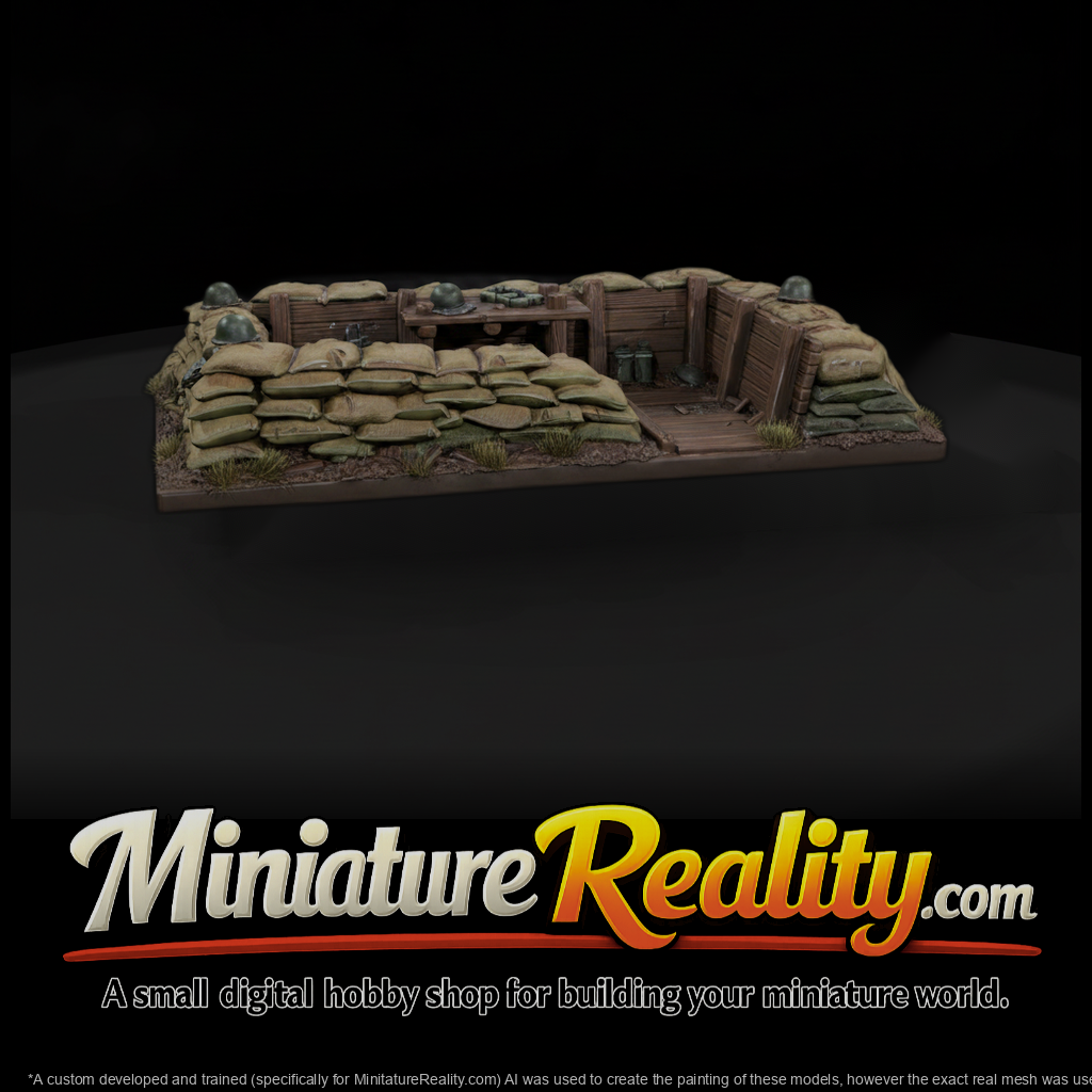 Fighting Trench Section with Sandbags
