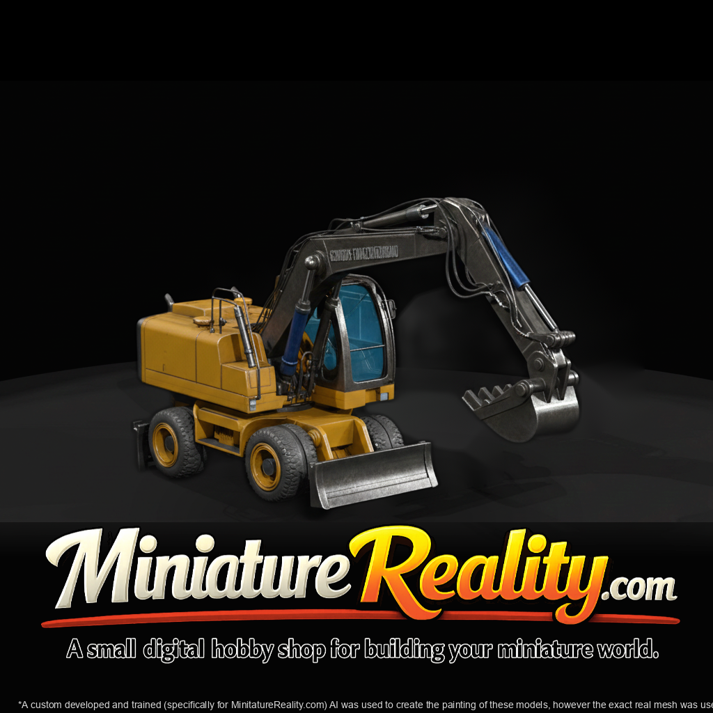 Liebherr A900 Zweiwegebagger (Rail‑Road Excavator) miniature, three-quarter view