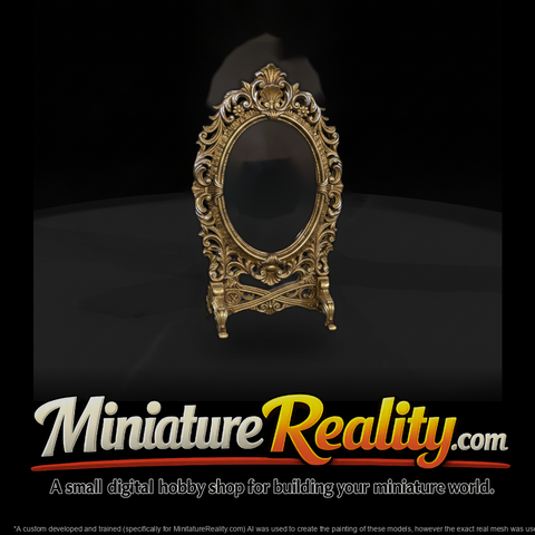 Ornate Gilded Standing Vanity Mirror