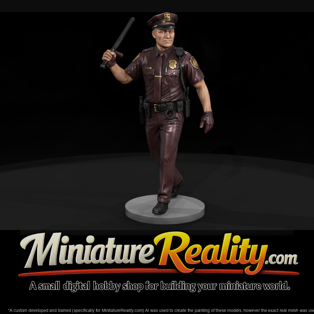 City Patrol Officer with Raised Baton